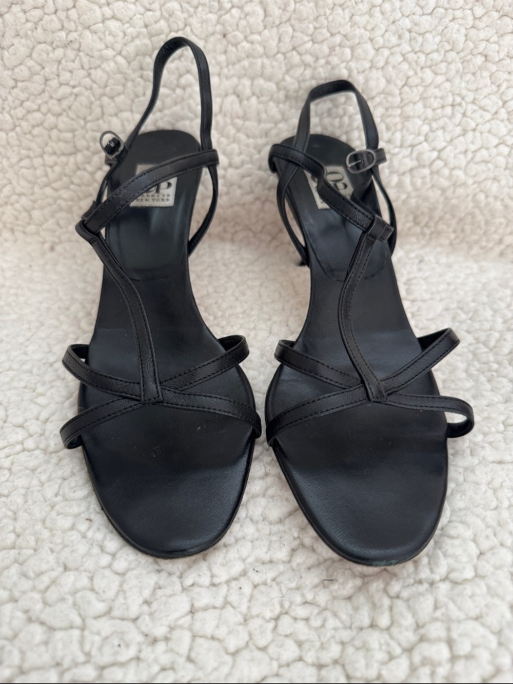 Barneys COOP X-band Halter T-Strap Sandals in Black leather size 8